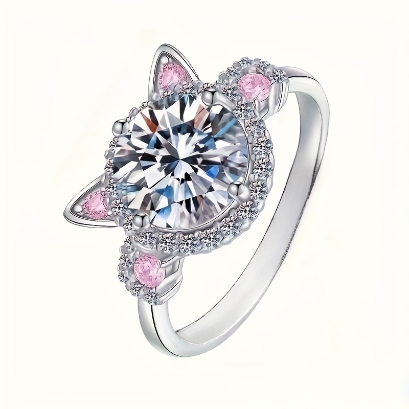 Graduation Season Gift Set with Pink Rhinestone Cat Head Ring